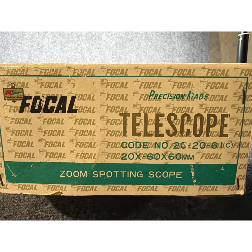 Vintage Focal 20x-60x 60mm Zoom Spotting Scope Telescope Tripod Japan 20-20-61
